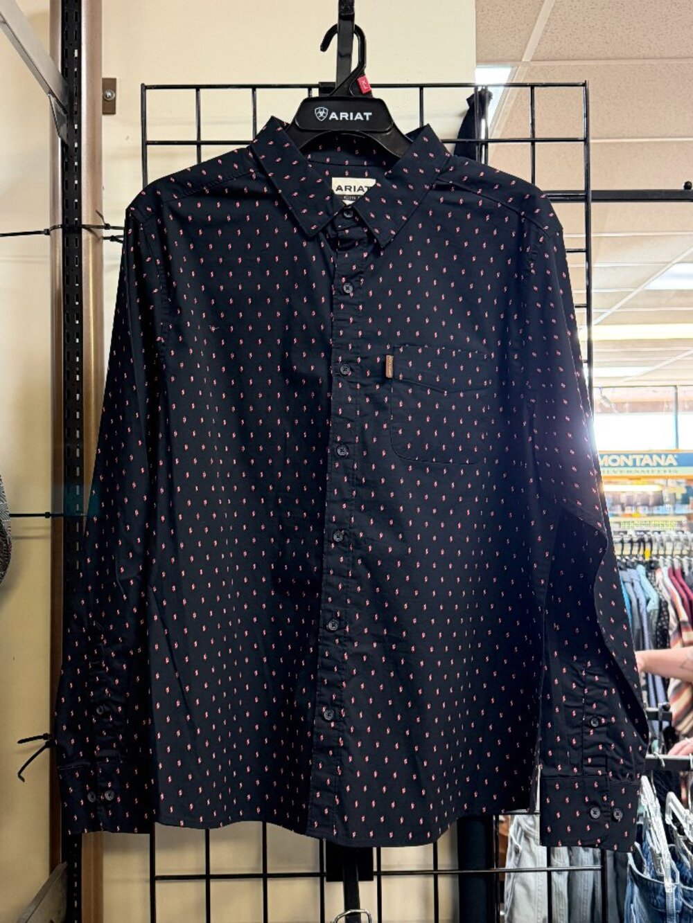 Ariat Men's Merrick Modern Fit Long Sleeve Western Shirt - Black